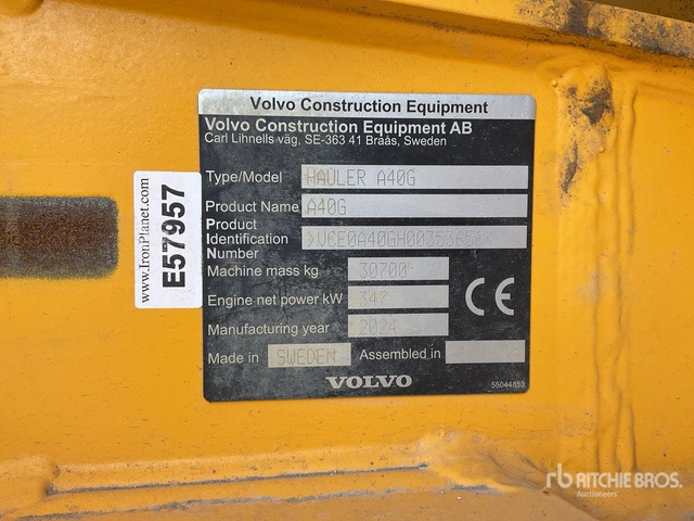 2024 Volvo A40G Articulated Dump Truck - Dúmper articulado: foto 1 2024 Volvo A40G Articulated Dump Truck - Dúmper articulado: foto 1