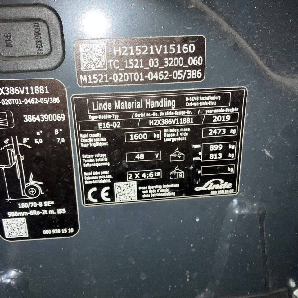 Linde E16 (386-02) EVO - Carretilla elevadora eléctrica: foto 4 Linde E16 (386-02) EVO - Carretilla elevadora eléctrica: foto 4
