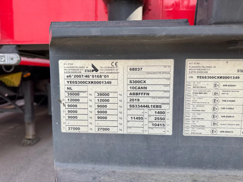 Semirremolque volquete Stas S300CX 58m3 Alcoa SAF Klep/Deuren combi top condition 6340kg: foto 13