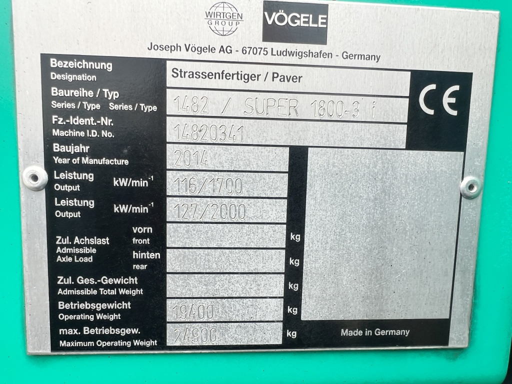 Pavimentadora de asfalto Vögele Super 1800-3i (111473): foto 7