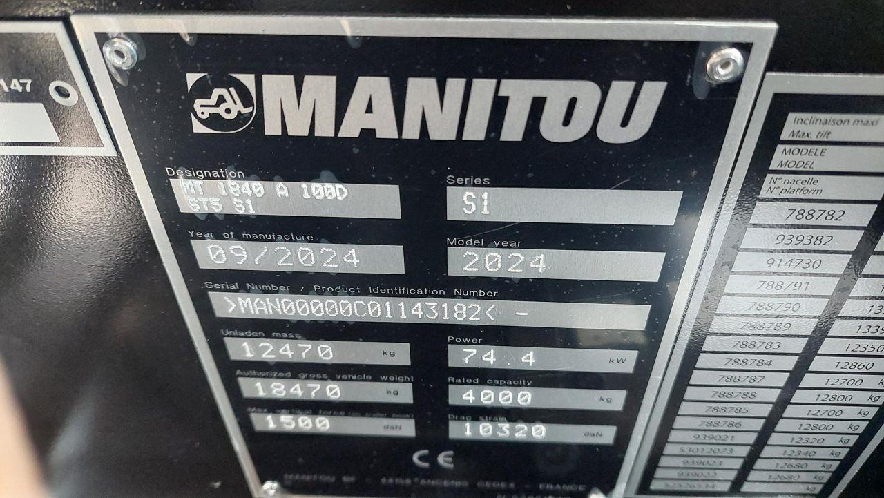 Manipulador telescópico Manitou MT1840A ST5: foto 11 Manipulador telescópico Manitou MT1840A ST5: foto 11