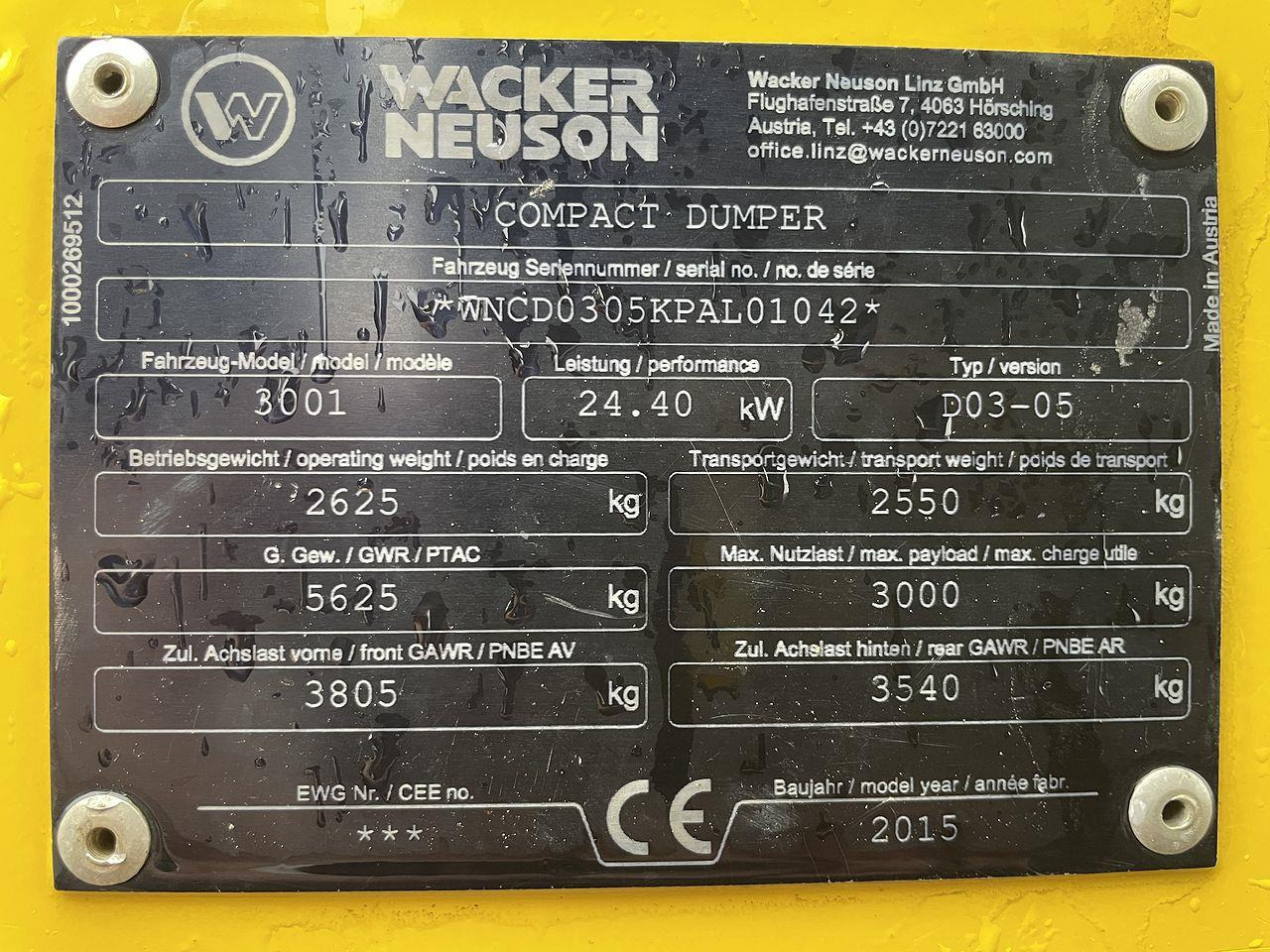 Minidumper Wacker Neuson 3001S: foto 11