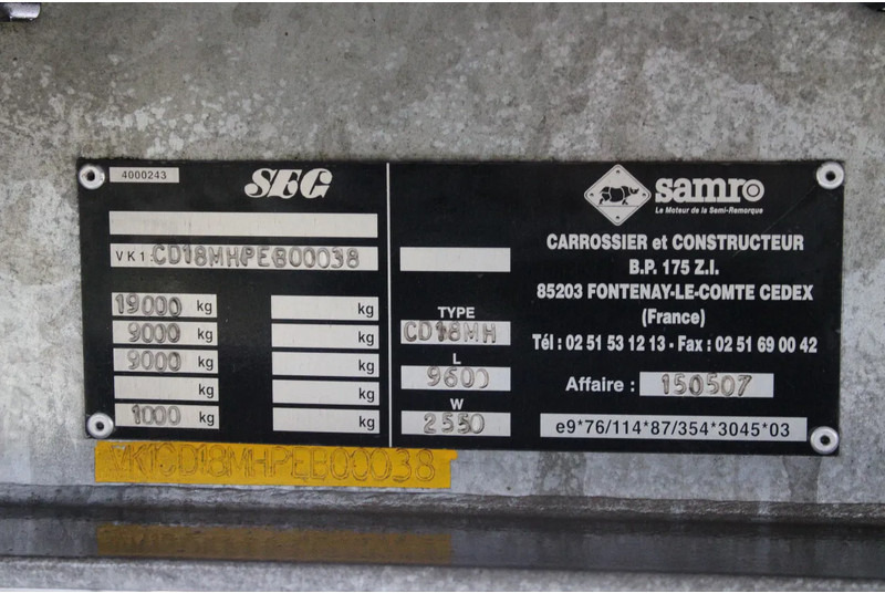 Remolque plataforma/ Caja abierta Samro 2 axle: foto 19 Remolque plataforma/ Caja abierta Samro 2 axle: foto 19