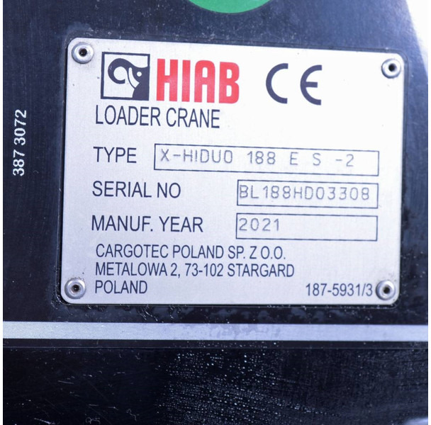 Hiab X-HIDUO 188 ES-2 - Grúa para camión: foto 3 Hiab X-HIDUO 188 ES-2 - Grúa para camión: foto 3