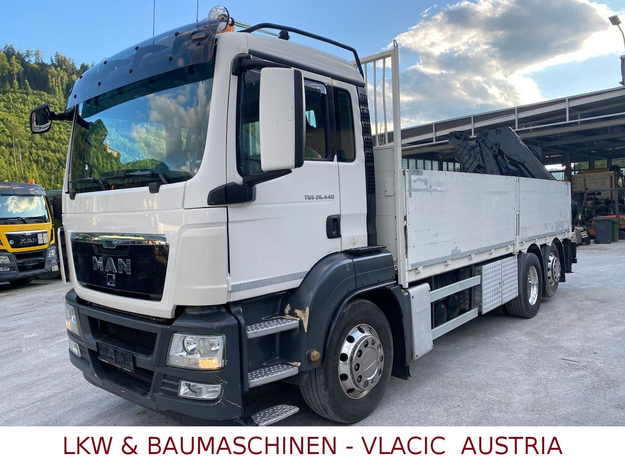 MAN 26.440 mit Kran HIAB 166 5XHydraulikauschub - Camión caja abierta, Camión grúa: foto 1 MAN 26.440 mit Kran HIAB 166 5XHydraulikauschub - Camión caja abierta, Camión grúa: foto 1