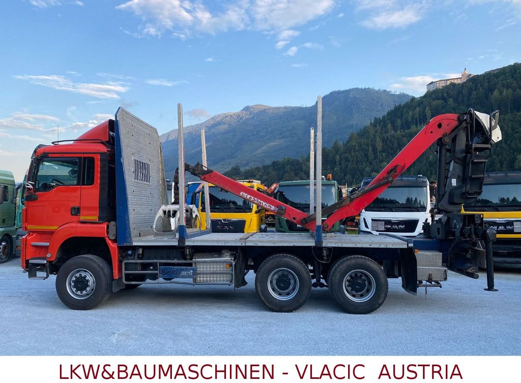 Camión forestal, Camión grúa MAN TGS Holztransporter mit Kran Palfinger: foto 15