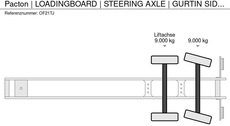 Semirremolque lona Pacton | LOADINGBOARD | STEERING AXLE | GURTIN SIDE/ROOF |: foto 19