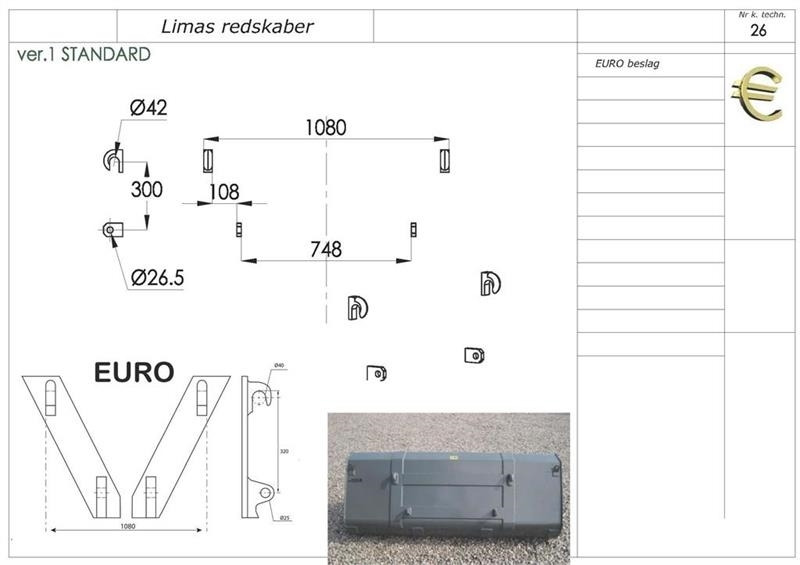 Limas Halmspyd 2 tænder EURO - Cazo para Maquinaria de construcción: foto 2 Limas Halmspyd 2 tænder EURO - Cazo para Maquinaria de construcción: foto 2