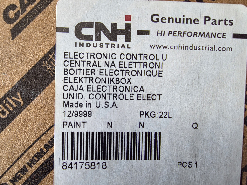 Case 84175818 - YZ104830 - Unidad de control para Maquinaria de construcción: foto 1 Case 84175818 - YZ104830 - Unidad de control para Maquinaria de construcción: foto 1