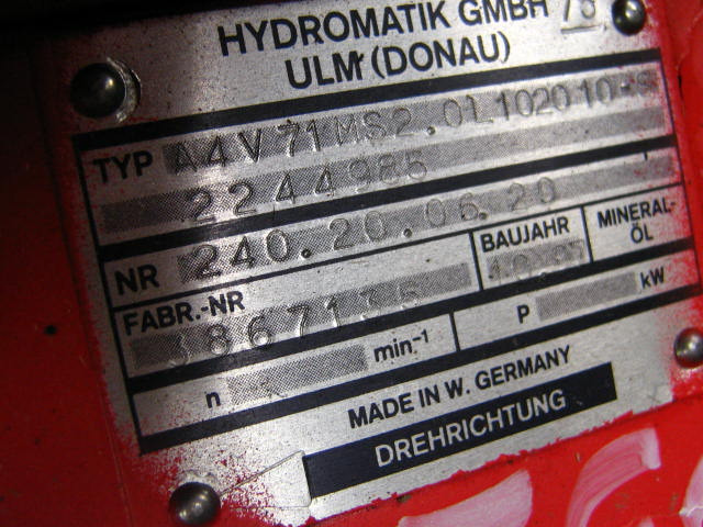 Hydromatik A4V71MS2.01.102010 - - Bomba hidráulica para Maquinaria de construcción: foto 2 Hydromatik A4V71MS2.01.102010 - - Bomba hidráulica para Maquinaria de construcción: foto 2