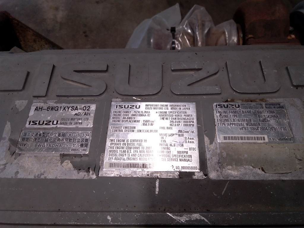 Isuzu 6WG1XYSA-02 (AD/AH) - - Motor para Maquinaria de construcción: foto 2 Isuzu 6WG1XYSA-02 (AD/AH) - - Motor para Maquinaria de construcción: foto 2