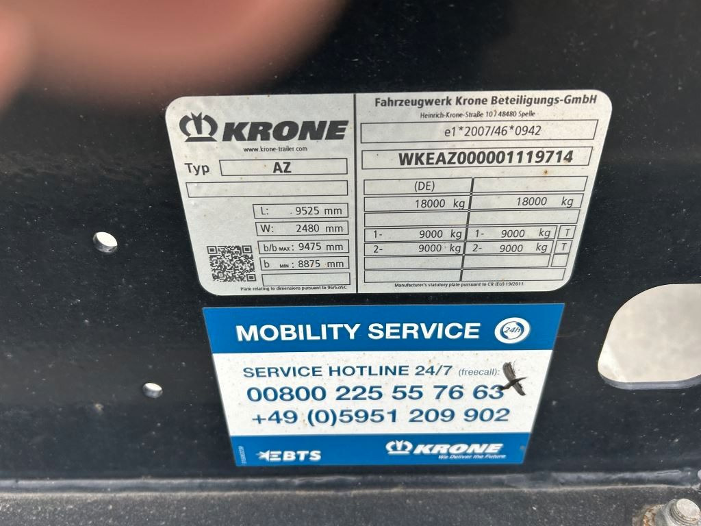 Krone 2 Achswechselfahrgestell, Typ: MAXI AZW 18 eL3B7 - Remolque portacontenedore/ Intercambiable: foto 4 Krone 2 Achswechselfahrgestell, Typ: MAXI AZW 18 eL3B7 - Remolque portacontenedore/ Intercambiable: foto 4