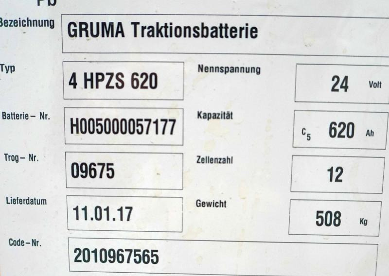 GRUMA 24 Volt 4 PzS 620 Ah - Acumulador para Equipo de manutención: foto 5 GRUMA 24 Volt 4 PzS 620 Ah - Acumulador para Equipo de manutención: foto 5