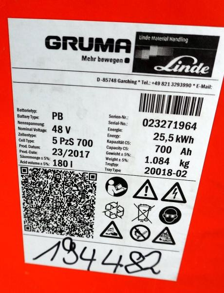 GRUMA 48 Volt 5 PzS 700 Ah - Acumulador para Equipo de manutención: foto 5 GRUMA 48 Volt 5 PzS 700 Ah - Acumulador para Equipo de manutención: foto 5