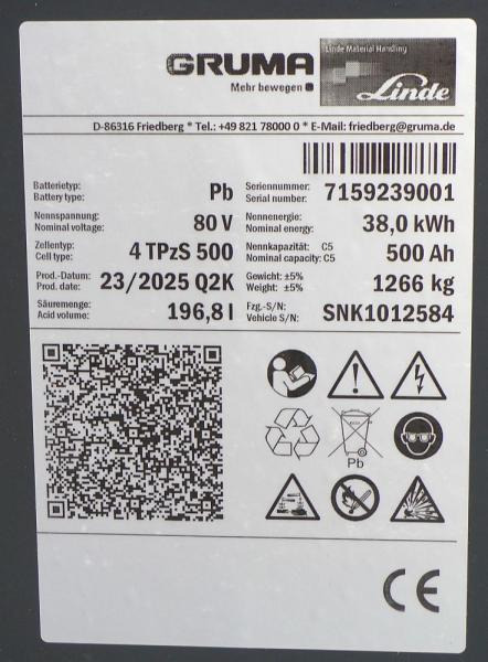 GRUMA 80 Volt 4 PzS 500 Ah - Acumulador: foto 5 GRUMA 80 Volt 4 PzS 500 Ah - Acumulador: foto 5