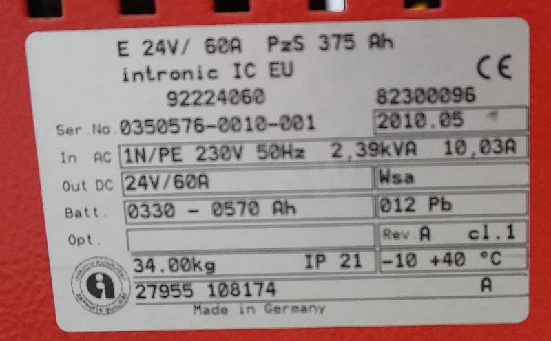 INDUSTRIE AUTOMATION Intronic IC 24V/60A EUW - Acumulador: foto 3 INDUSTRIE AUTOMATION Intronic IC 24V/60A EUW - Acumulador: foto 3