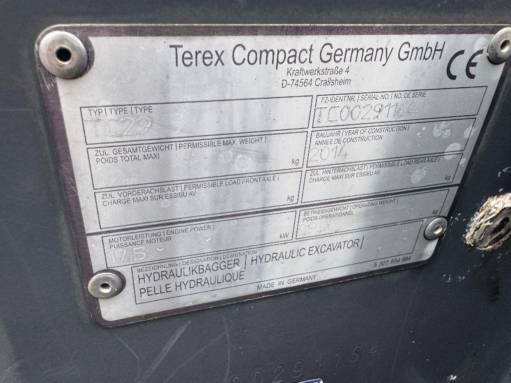 Terex TC 29 - Miniexcavadora: foto 5 Terex TC 29 - Miniexcavadora: foto 5