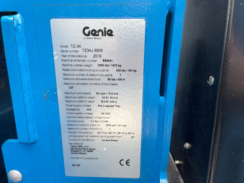 Genie TZ 34/20 - Plataforma elevadora remolcable: foto 3 Genie TZ 34/20 - Plataforma elevadora remolcable: foto 3
