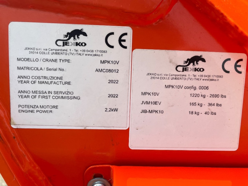 Jekko MPK 10 V - Minigrúa: foto 3 Jekko MPK 10 V - Minigrúa: foto 3