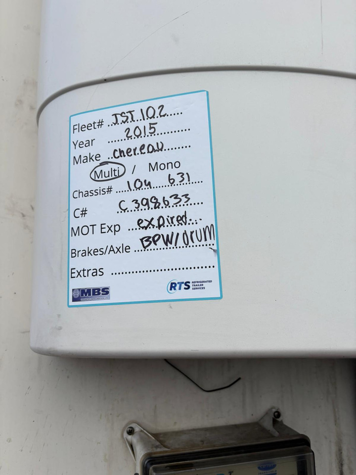 Chereau 2015 Vector 1950MT – JST102 - Semirremolque frigorífico: foto 3 Chereau 2015 Vector 1950MT – JST102 - Semirremolque frigorífico: foto 3