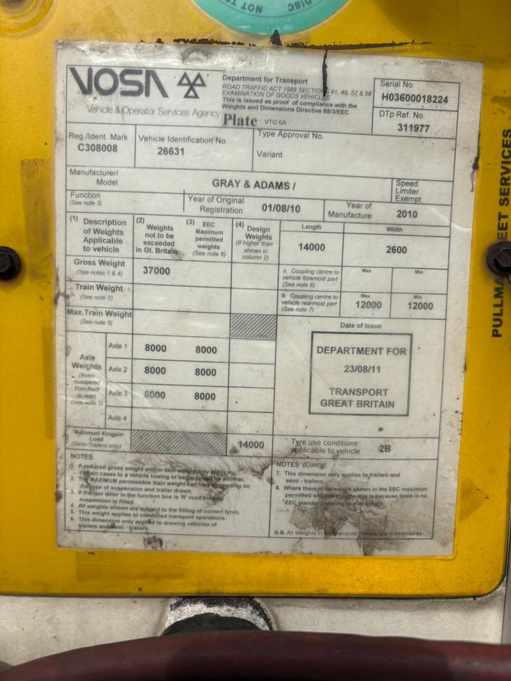 Gray and Adams 2010 Vector 1850 – D12 - Semirremolque frigorífico: foto 5 Gray and Adams 2010 Vector 1850 – D12 - Semirremolque frigorífico: foto 5