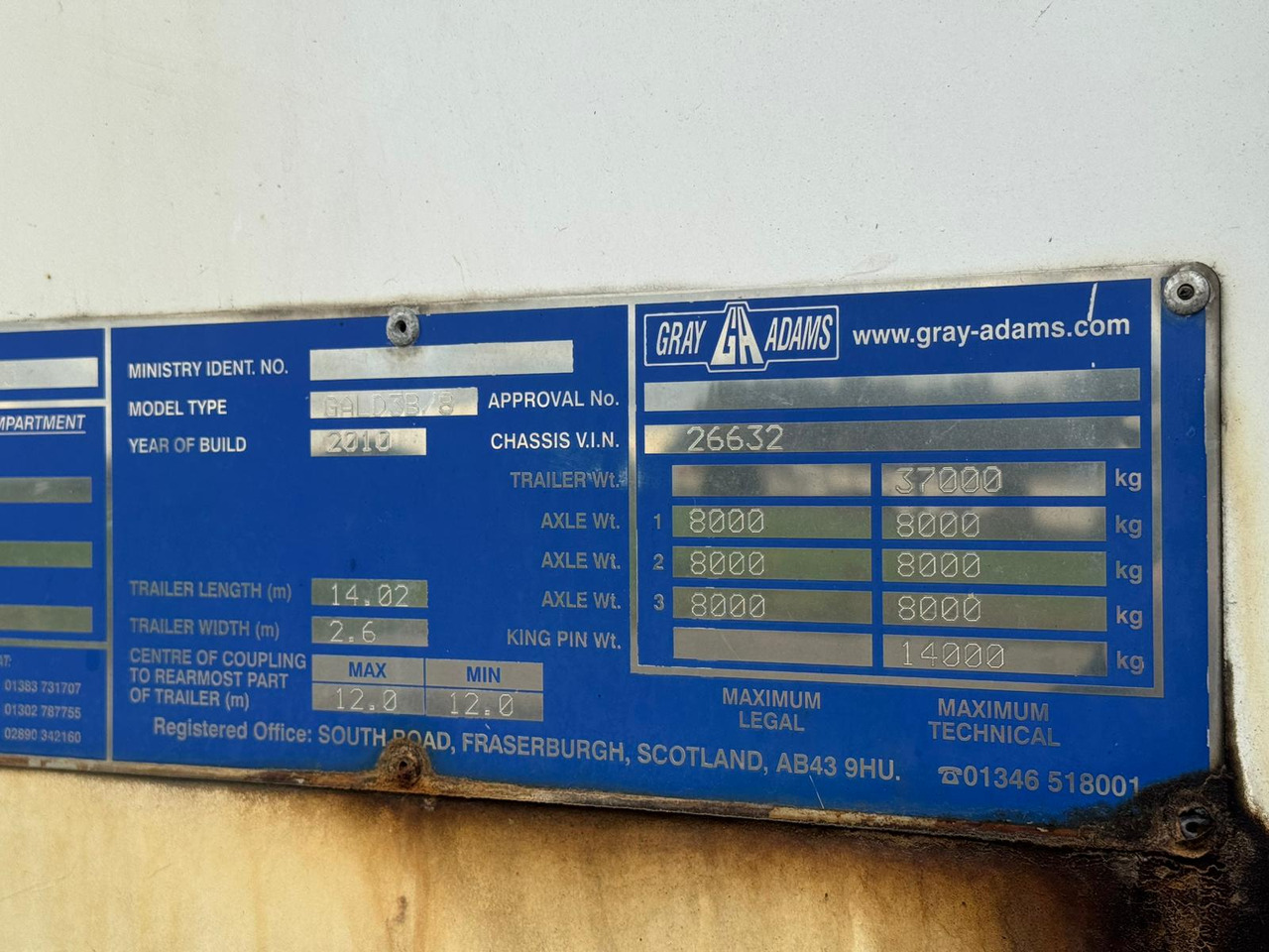 Gray and Adams 2010 Vector 1850 MT – D11 - Semirremolque frigorífico: foto 5 Gray and Adams 2010 Vector 1850 MT – D11 - Semirremolque frigorífico: foto 5