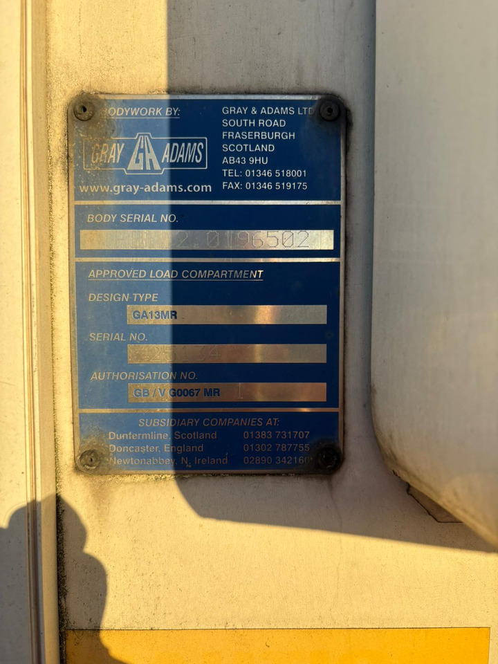 Gray and Adams 2012 SLXE 400 – CBT225ER - Semirremolque frigorífico: foto 1 Gray and Adams 2012 SLXE 400 – CBT225ER - Semirremolque frigorífico: foto 1