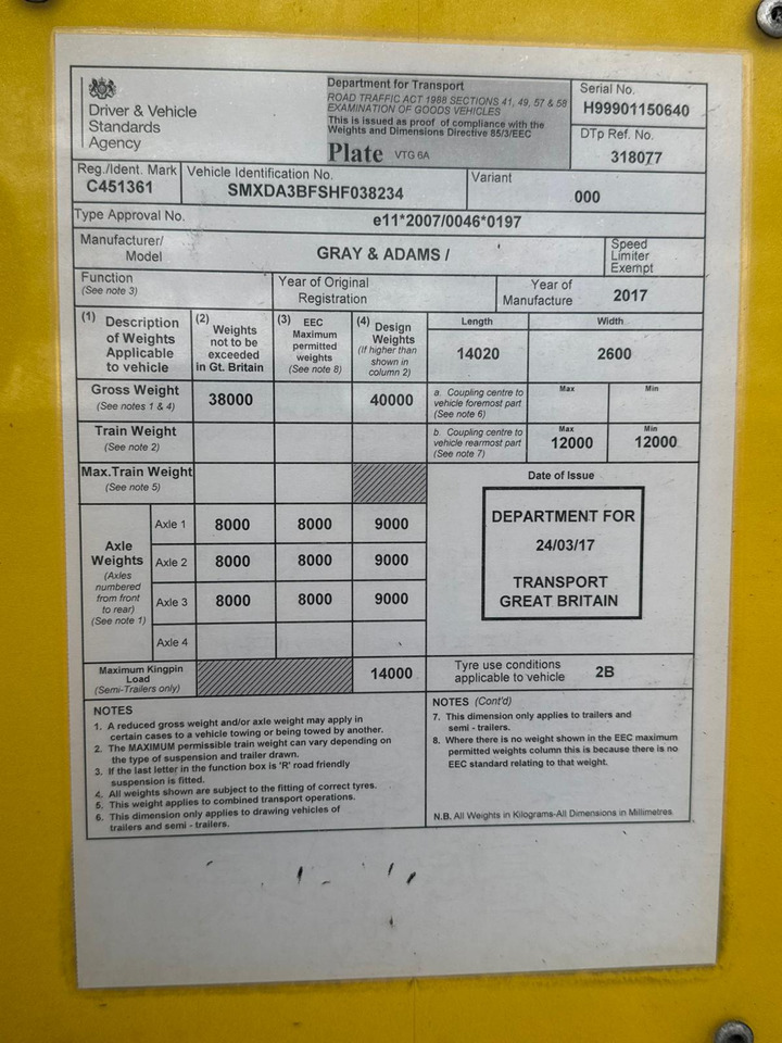 Semirremolque frigorífico Gray and Adams 2017 Vector 1550 – 201784: foto 23 Semirremolque frigorífico Gray and Adams 2017 Vector 1550 – 201784: foto 23