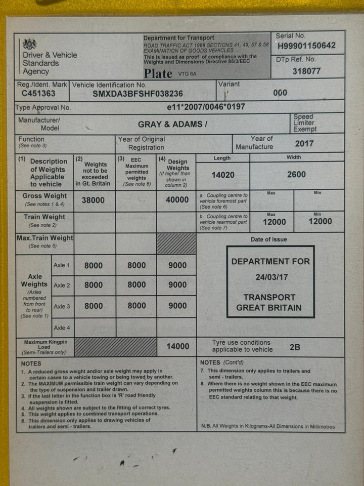 Gray and Adams 2017 Vector 1550 – 201786 - Semirremolque frigorífico: foto 3 Gray and Adams 2017 Vector 1550 – 201786 - Semirremolque frigorífico: foto 3