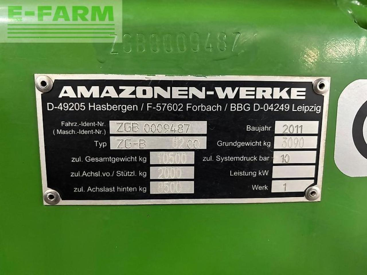 Esparcidor de fertilizantes Amazone zgb 8200: foto 10