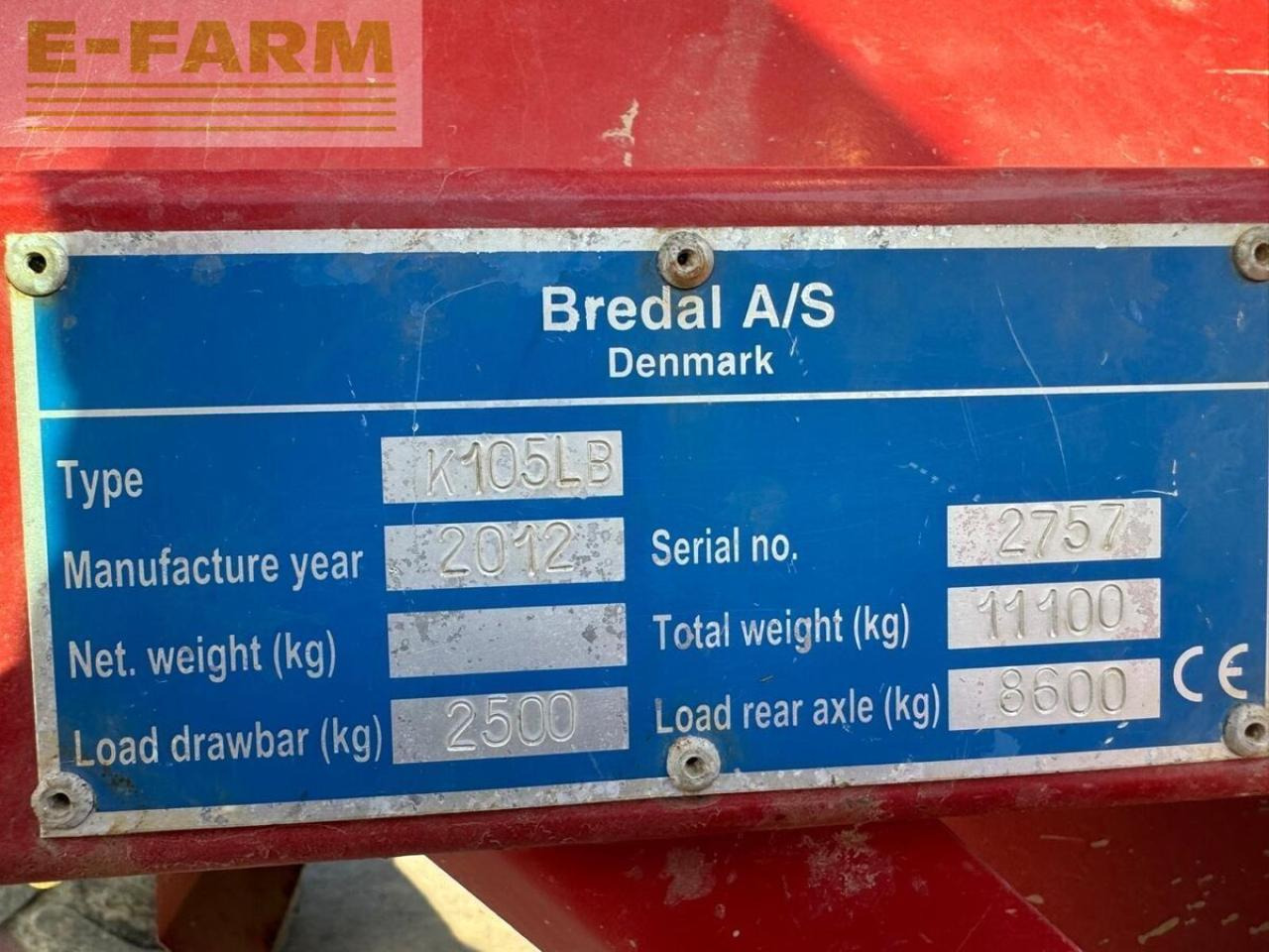 Bredal k105lb - Esparcidor de fertilizantes: foto 4 Bredal k105lb - Esparcidor de fertilizantes: foto 4