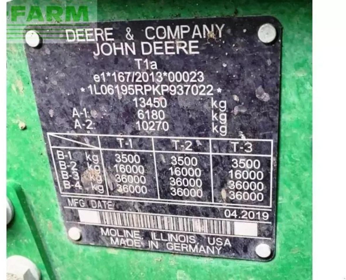 Tractor John Deere 6195r: foto 9