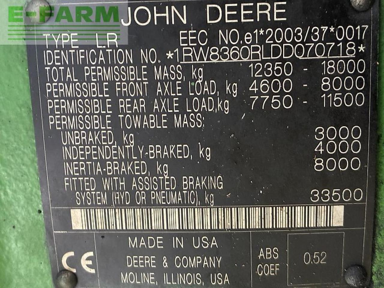 John Deere 8360 - Tractor: foto 4 John Deere 8360 - Tractor: foto 4