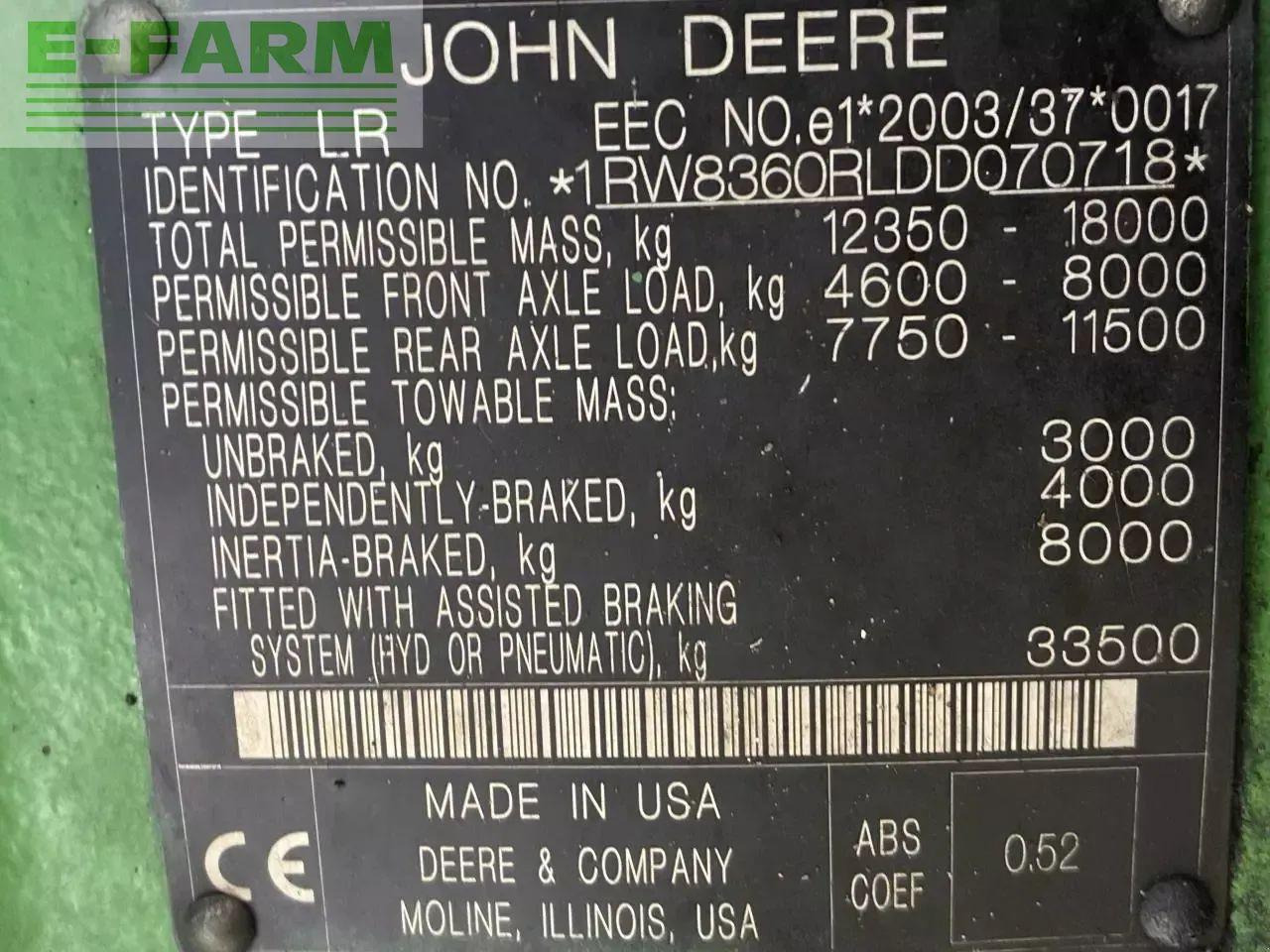 John Deere 8360 - Tractor: foto 4 John Deere 8360 - Tractor: foto 4