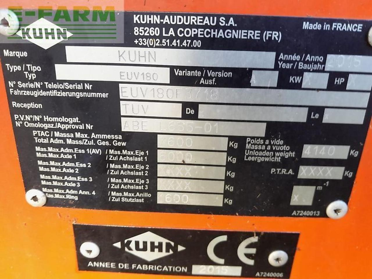 Kuhn euv180 - Maquinaria ganadera: foto 4 Kuhn euv180 - Maquinaria ganadera: foto 4