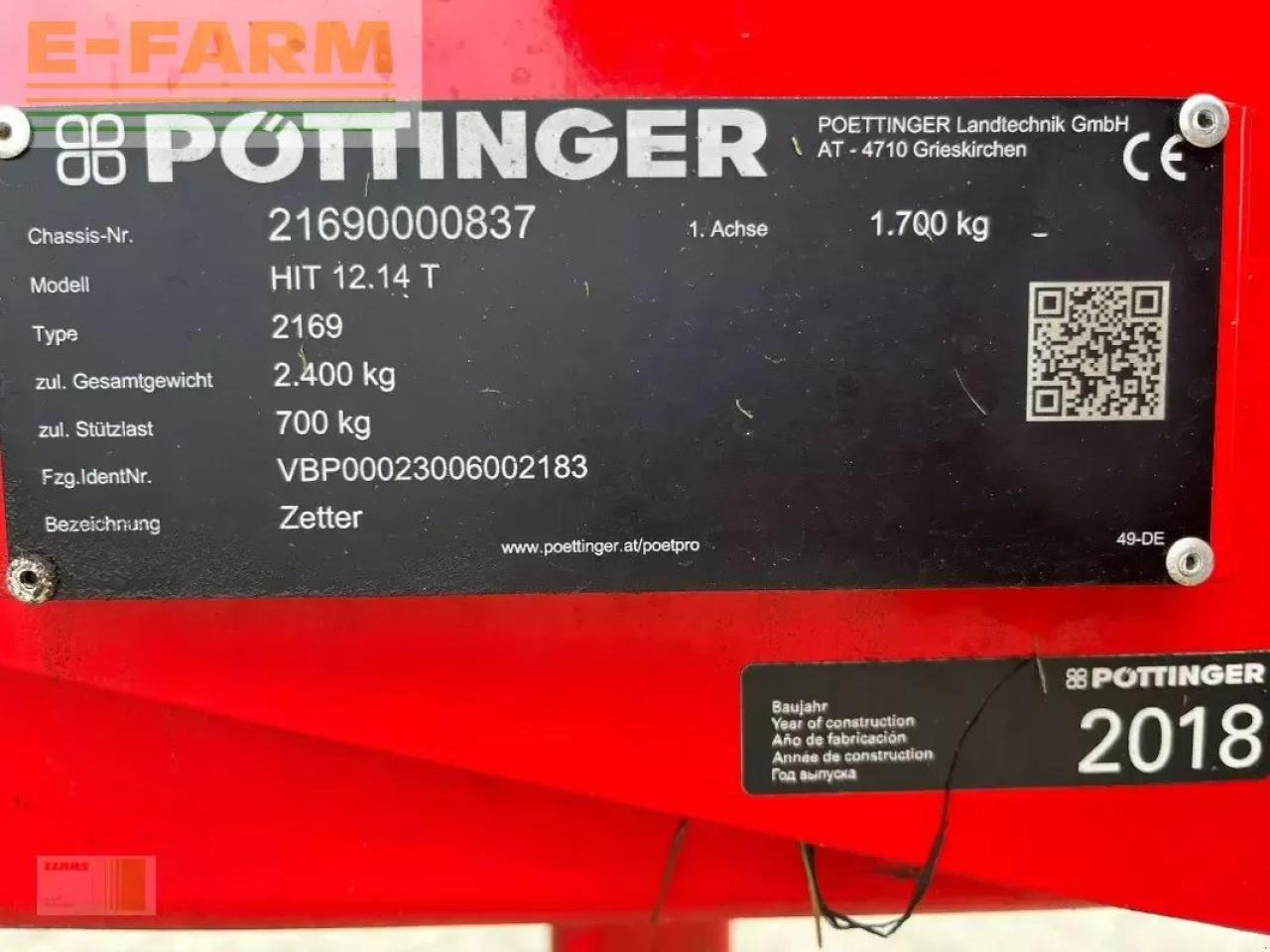 Pöttinger hit 12.14 t - Henificadora: foto 4 Pöttinger hit 12.14 t - Henificadora: foto 4