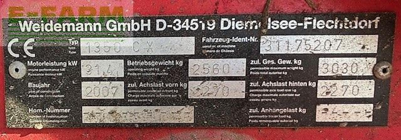 Weidemann 1350 cx45 - Miniexcavadora: foto 5 Weidemann 1350 cx45 - Miniexcavadora: foto 5