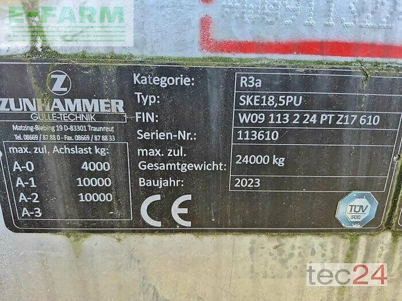 Zunhammer sek 18,5 pu 16,5 m glidefix - Maquinaria para fertilización: foto 4 Zunhammer sek 18,5 pu 16,5 m glidefix - Maquinaria para fertilización: foto 4