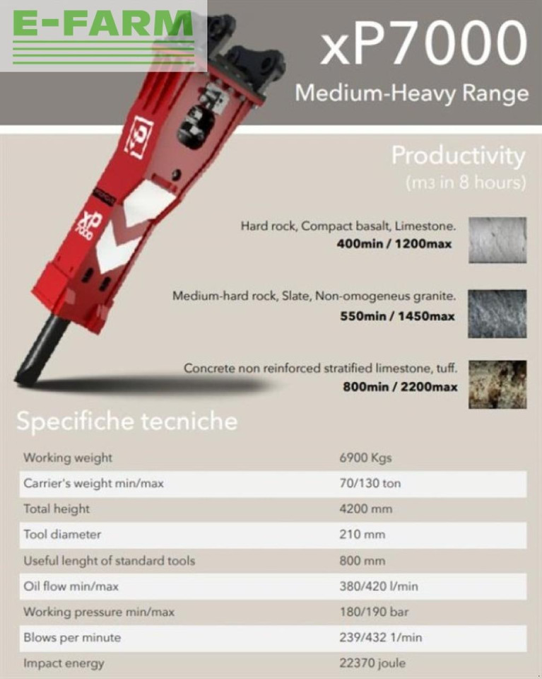 Xp7000 - Martillo hidráulico para Maquinaria de construcción: foto 2 Xp7000 - Martillo hidráulico para Maquinaria de construcción: foto 2