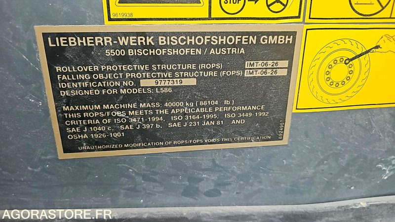 CHARGEUR SUR PNEUS LIEBHERR L586 - VATZ0461AZB032490 - 2013 / 13 580 HEURES - Cargadora: foto 5 CHARGEUR SUR PNEUS LIEBHERR L586 - VATZ0461AZB032490 - 2013 / 13 580 HEURES - Cargadora: foto 5