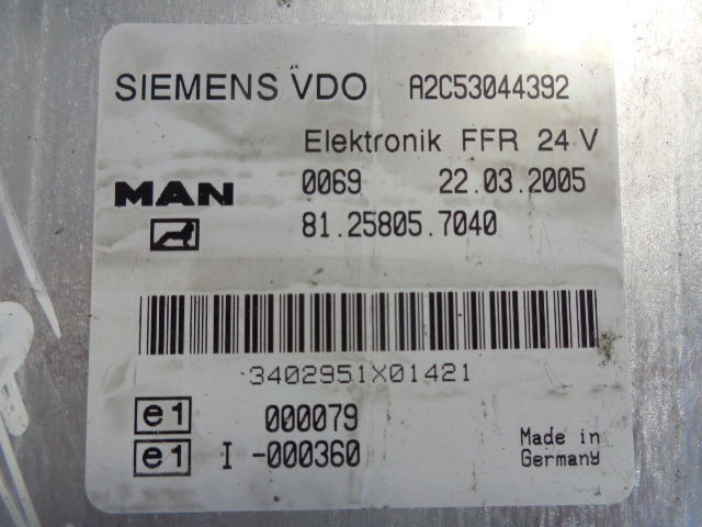 Unidad de control para Camión MAN FFR 81258057107, 81258057003, 81258057005, 81258057007, 81258057: foto 7 Unidad de control para Camión MAN FFR 81258057107, 81258057003, 81258057005, 81258057007, 81258057: foto 7
