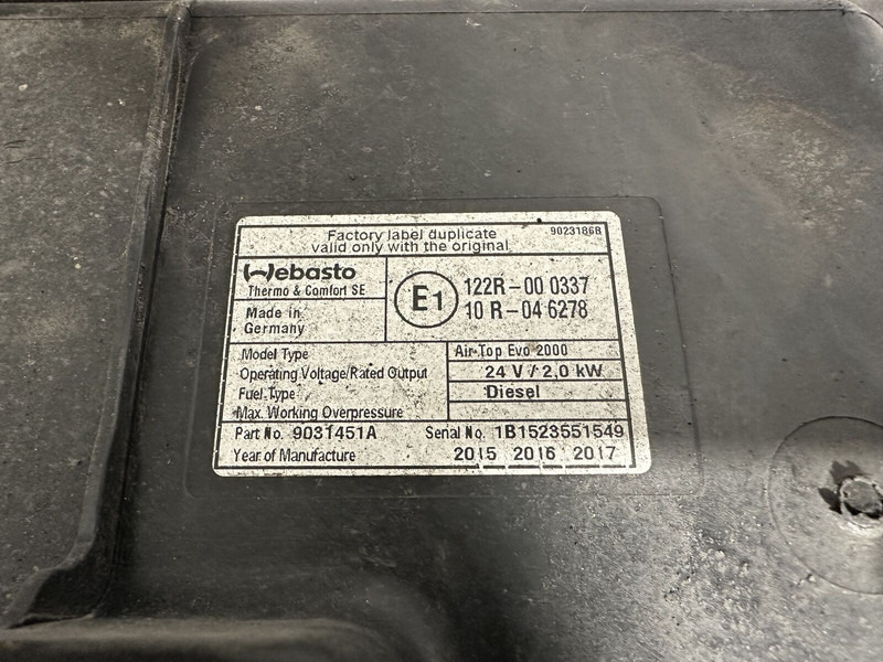 Webasto - Calefacción/ Ventilación para Camión: foto 5 Webasto - Calefacción/ Ventilación para Camión: foto 5