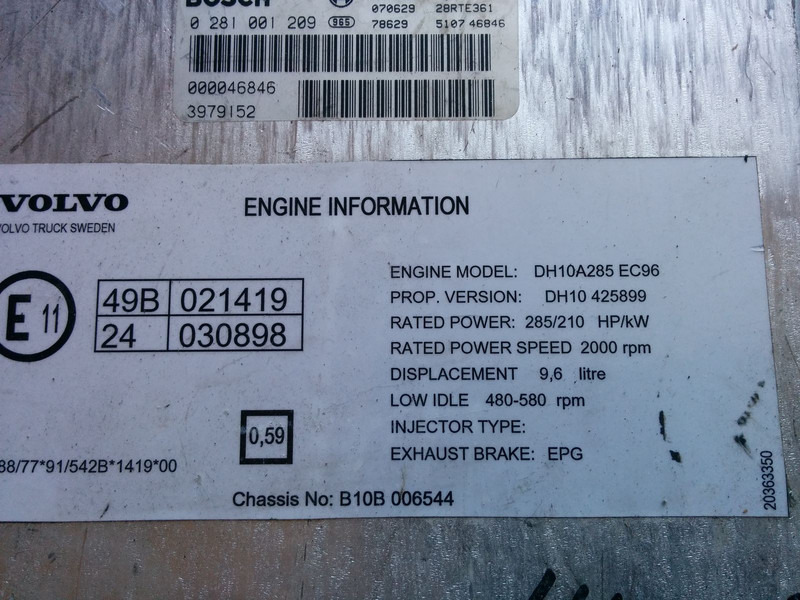 Volvo Bosh 0986282023 . /1209/ - Unidad de control: foto 3 Volvo Bosh 0986282023 . /1209/ - Unidad de control: foto 3