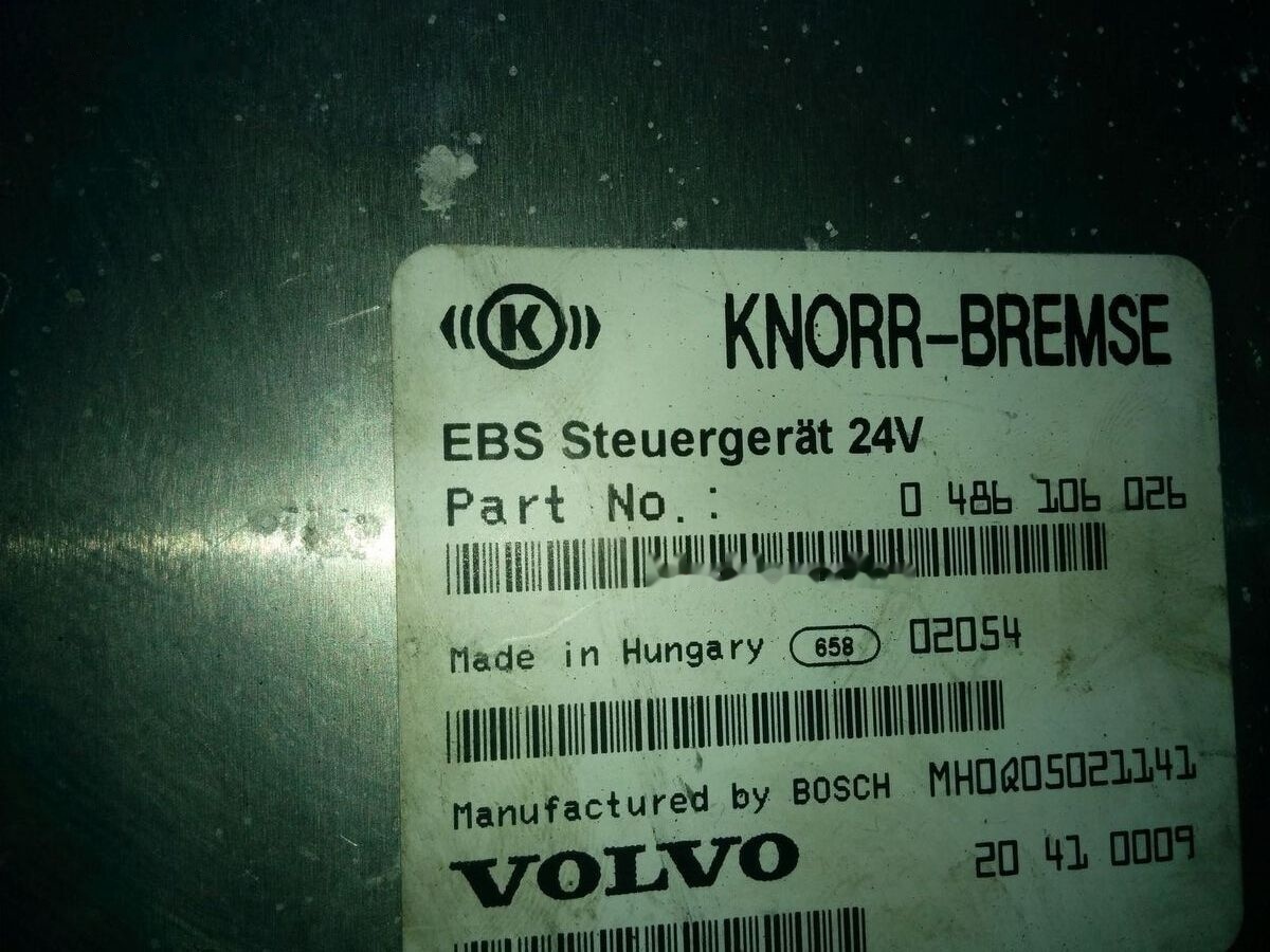 Volvo KNOR-BREMSE EBS 0486106063, 0486106028.\\\\ 0486106050 .\\ 063\\ Volvo Scania - Unidad de control para Autobús: foto 3 Volvo KNOR-BREMSE EBS 0486106063, 0486106028.\\\\ 0486106050 .\\ 063\\ Volvo Scania - Unidad de control para Autobús: foto 3