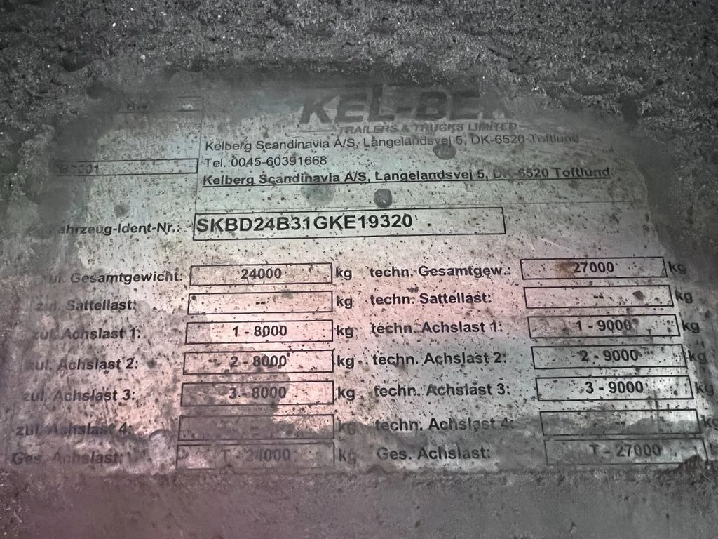 Remolque plataforma/ Caja abierta Kel-Berg 3 AXLE - OPEN BOX 7,55 METER + LIFTING AXLE: foto 14