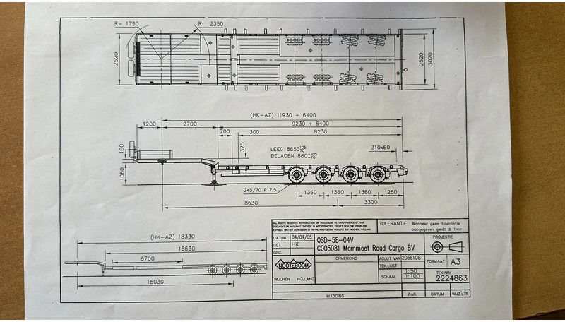 Semirremolque góndola rebajadas Nooteboom OSD-50-04V, 4 AXLE, 6,7 EXTENDABLE LAST 2 STEERING: foto 8 Semirremolque góndola rebajadas Nooteboom OSD-50-04V, 4 AXLE, 6,7 EXTENDABLE LAST 2 STEERING: foto 8