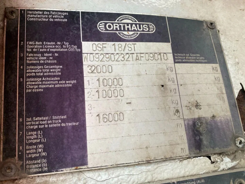 Semirremolque plataforma/ Caja abierta Orthaus 2 ASSIGE STEERING AXEL MKG HLK 330 VG CRANE: foto 10 Semirremolque plataforma/ Caja abierta Orthaus 2 ASSIGE STEERING AXEL MKG HLK 330 VG CRANE: foto 10