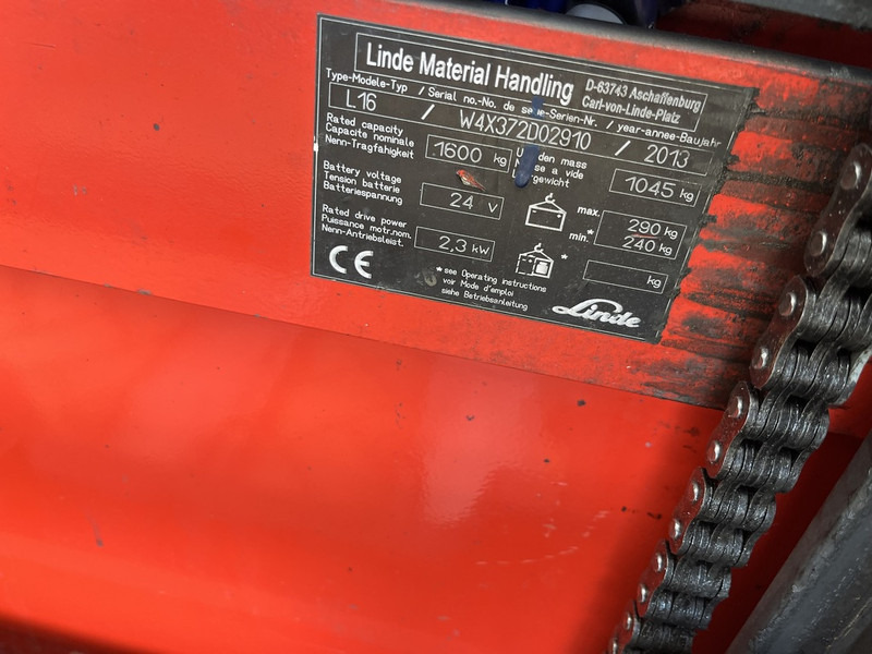 Linde heftruck stapelaar heftruck LINDE L16 duplo330cm 6925uur 2013 - Apilador: foto 4 Linde heftruck stapelaar heftruck LINDE L16 duplo330cm 6925uur 2013 - Apilador: foto 4