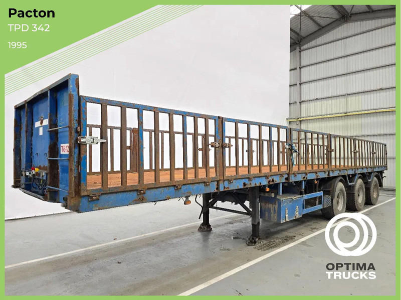 Pacton TPD 342 / 2x STUURAS - Semirremolque plataforma/ Caja abierta: foto 1 Pacton TPD 342 / 2x STUURAS - Semirremolque plataforma/ Caja abierta: foto 1