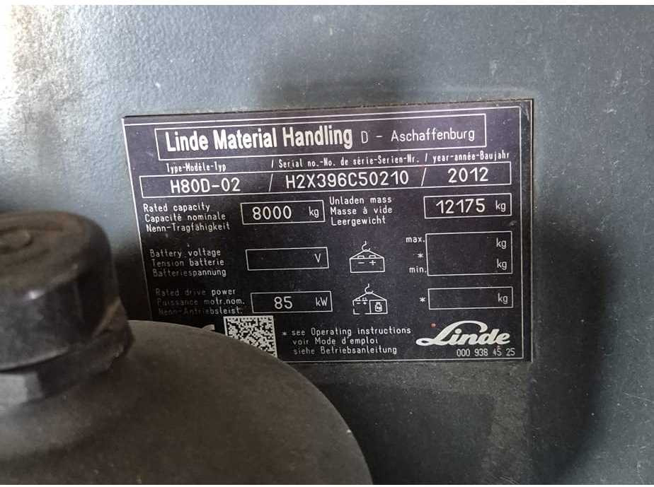 LINDE - H80D-02 - FORKLIFT TRUCKS - 2012 - Carretilla elevadora: foto 5 LINDE - H80D-02 - FORKLIFT TRUCKS - 2012 - Carretilla elevadora: foto 5